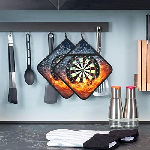 Dart Board Pote Porte Poods: Potoldeiro resistente ao calor de panela de 2 para cozinhar churrasco de microondas e assar