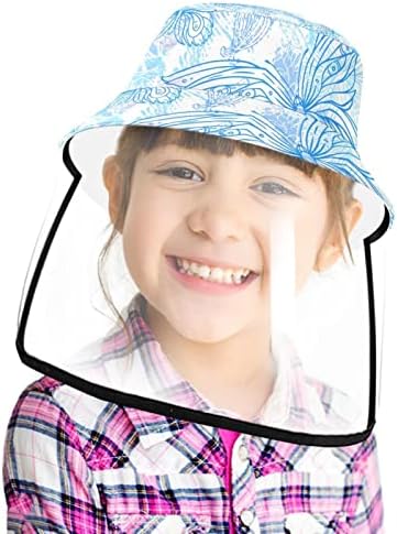 Chapéu de proteção adulto com escudo facial, chapéu de pescador anti -sol, apenas uma garota adora vacas coração azul