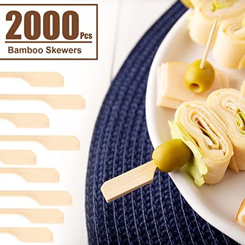 1000 peças espetos de pás de 3,5 polegadas coquetéis de madeira de madeira bambu picaretas de alimentos aperitivos espetos de bambu