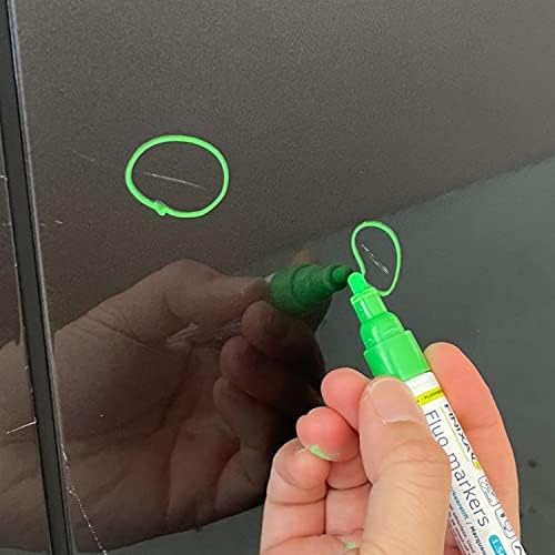 フィニクサ Marcadores fluorescentes laváveis, amarelo de 1,5 mm, pacote de 12, giz líquido, marcação de danos causados ​​pelo carro