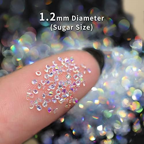 14400pcs 1.2mm Ultra mini Diamond Shine unhas jóias charmos strass diy strass para artesanato iridescente durading como cristais