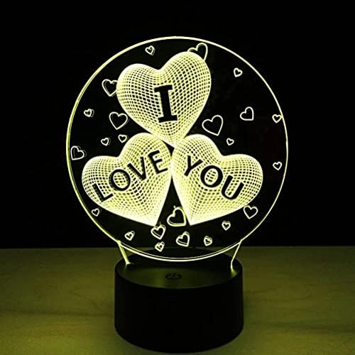 Eu te amo lâmpada 3D 7 cores LED Arts Night Light, Lâmpada de mesa de cabeceira para decoração de escritório da loja ou de Natal Presentes de aniversário de casamento para esposa para a esposa marido namorado namorado