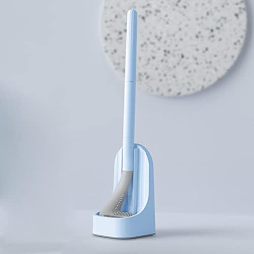 Escova de vaso sanitário de golfe baoblaze com base de parede de base conjunto de limpeza de limpeza de limpeza de limpeza profunda de seca rápida cerdas não para acessórios para o banheiro, azul