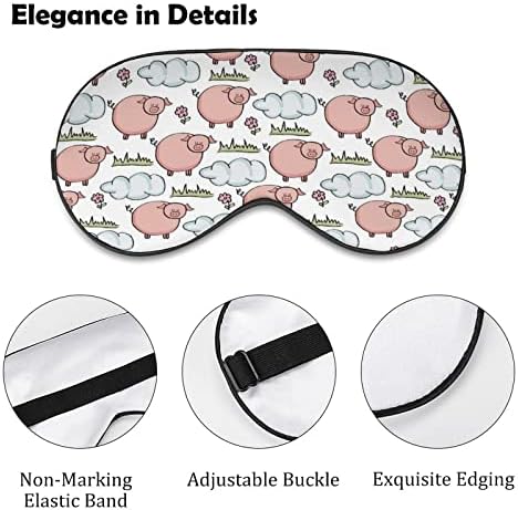 Máscara ocular do padrão de porcos doodle para dormir de cegos de bleca -blackout com cinta ajustável para homens mulheres viajam de ioga na soneca