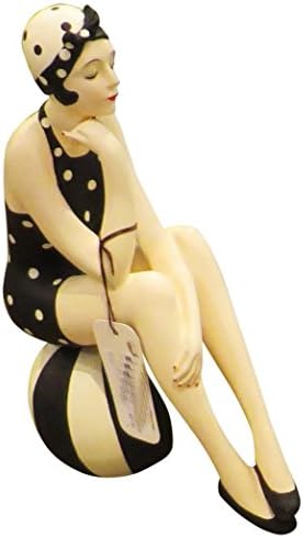 Minha casa chique de maiô de maiô de beleza retro Bathing Beauty | Art Deco Woman Figure Polka Dot