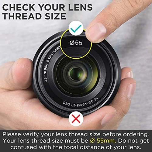 Filtro UV UV de 55 mm de 55 mm - Ultra Slim 16 Camadas Filtro de Proteção de Proteção Ultravioleta de Multi Coated para Canon Nikon Sony DSLR Lente da câmera