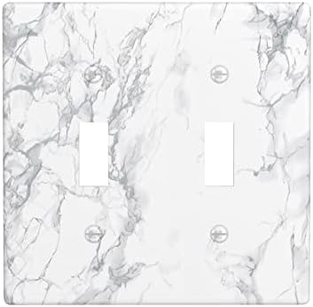 PRIMAGEM DE mármore cinza branco 2 gangue Toggle dupla Tampa de luz Tampa rústica Decorativa Placa de parede Placa frontal