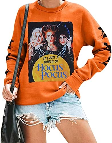 Mnlybaby é apenas um monte de moletom de hocus pocus mulheres Halloween Funny Sanderson Sisters Graphic Manga Longa Tops