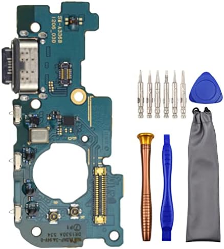 Peça de reparo de porta de carregamento USB para Samsung Galaxy A33 5G SM-A336B com microfone de kit de ferramentas