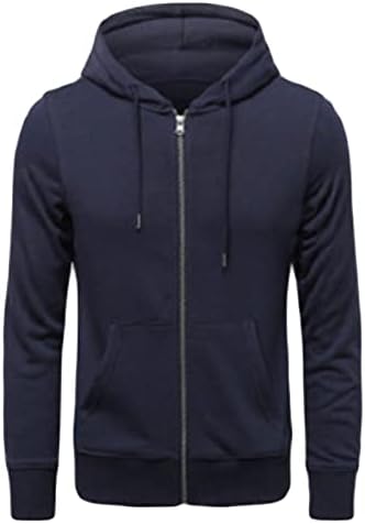 Hoodies de manga longa com zíper comprido masculino de masculino