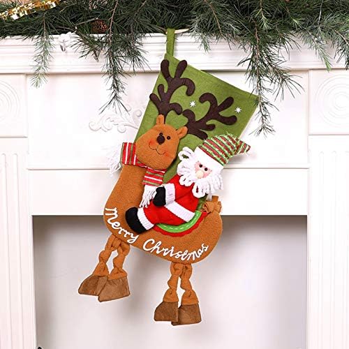Meias de Natal Saco de meias de Natal e meias suspensas de Natal para decoração de festa e desenho animado de Natal