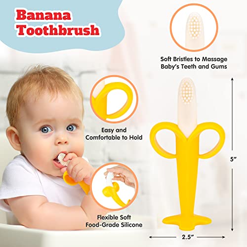 Brinquedos iniciais para bebês 0-6 e 6-12 meses | 8-PC Conjunto de brinquedos de dentição de bebê de silicone Conjunto | Bebê morcego