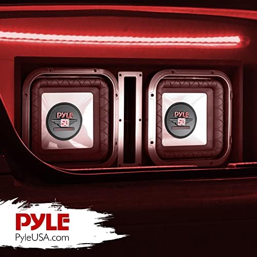 Pyle 10 Dual Subwoofer Box System-rearde o design ventilado com Santopreno surround, gabinete de subwoofer ventilado, 2 x 800 watts MAX Power, 4 ohms, bobina de voz dupla de 4 ohms, preto, preto