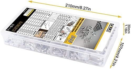 340pcs corda de arame Thimbles e Kit de variedade de mangas de loop de crimpagem e kit de ferramentas de crimpagem de corda