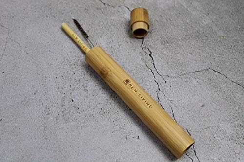 Suporte da escova de dentes de bambu | Caso de transporte de bambu | Produto Eco Biodegrad | Produto natural de 21 cm