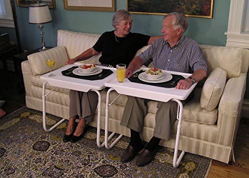 Tabela de TV Mate II TV Tabela - Mesa de jantar dobrável de TV, bandejas de mesa de sofá para comer comida de lanche, stawaway laptop, bandeja de jantar portátil - mesa de TV ajustável com 4 ângulos definidos, mocha