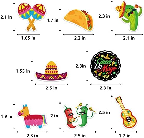 144pcs Cinco de Mayo Cupcake Toppers de dente - Fiesta mexicana Cocktail Apertizador Decorações de Cake Supplies Picks