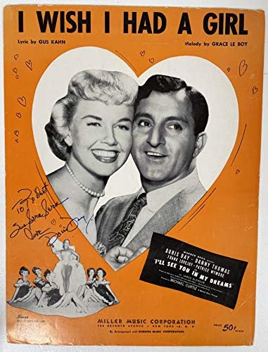Doris Day assinou a vintage autografada 'eu gostaria de ter uma partitura de uma garota - Todd Mueller Coa