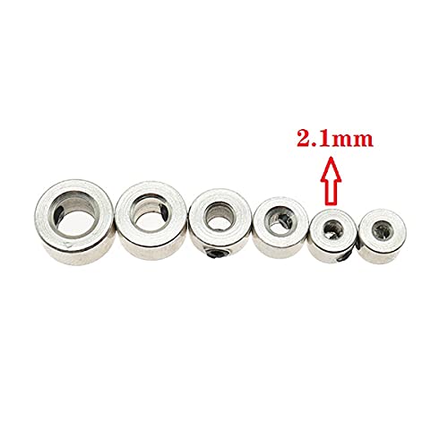 5pcs de perfuração Limite de anel de colarinho de colarinho de 2,1 mm Manga de eixo de diâmetro interno com chave de chave