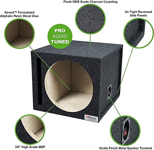 Caixa de subwoofer de 12svsc Single Subwoofer Subwoofer - Subwoofer Premium melhora a qualidade do áudio, som e baixo - caixas de subwoofer e gabinetes com terminais de acabamento de níquel