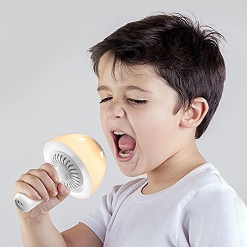 Microfone cantando crianças cantando em casa sem fio pode cantar bluetooth e tocar música ouvindo a função de mudança de voz da luz da noite do microfone