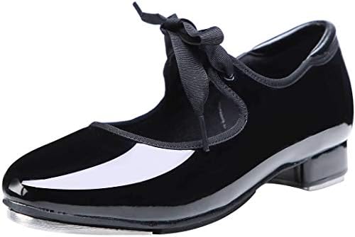 Linodes Leather/Patent Tap Shoe para meninas e meninos