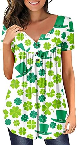 Mulheres v pescoço st patricks camisa de manga curta irlandesa shamrock tees gráficos engraçados lucky tshirts blusas