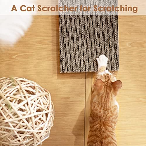 2 em 1 Cat Scratcher Fardboard com Ball Removable Cat Scratch Pach