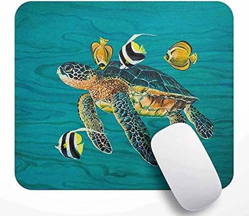 Design personalizado Design original Tartarugas e peixes à prova d'água Base de borracha retangular Mousepad Premium de textura premium tapete para laptop PC Office 9.5 × 7,9 polegadas