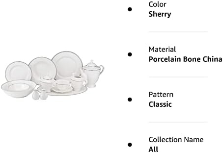 Porcelana Euro 57-PC Banquet Dinnerware Conjunto, Luxo China de luxo, Serviço para 8