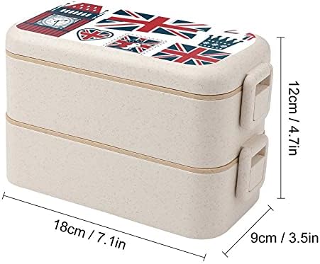 Elementos de design do Reino Unido Bento lancheira 2 compartimento de alimentos contêineres de armazenamento com colher