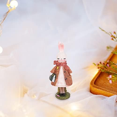 Precisado Girl Heart Gift Cute Rabbit Ornamento Bedro Quarto Cabinete de vinho Resina de artesanato Ornamento Creative Gift Z Set