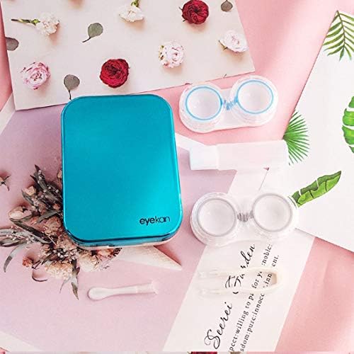 Mudor Casos de lente de contato requintados - Mini Kit de viagem de lente de contato fofa e sem vazamento de caixa de