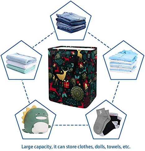 60l Lavanderia cesto cesta de lavanderia de elks de alces dobráveis ​​com fáceis de transporte cesto de armazenamento dobrável para