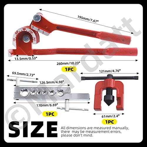 Mardatt 3pcs Kit de ferramenta de queima única com dobra de tubo, inclui cortador de tubos, cone e jugo, berde -de