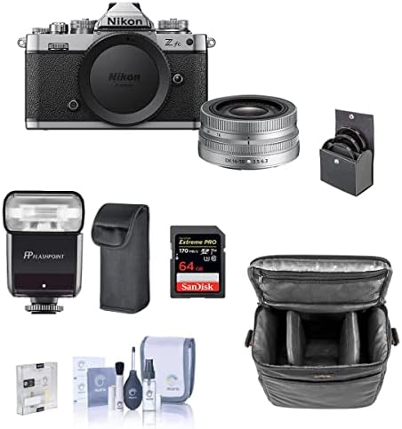 Nikon Z FC DX DX Formato Mirrorless Câmera digital com pacote de lentes de 16 a 50 mm com flash-mini-mini ttl r2 flash, cartão SD de 64 GB, bolsa, protetor de tela, kit de filtro, kit de limpeza
