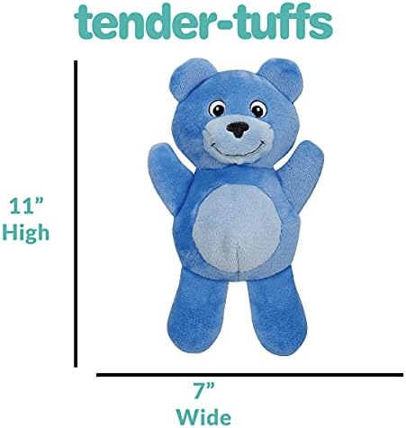 Snuggle Puppy Tender -Tuffs - Comfort Plush - Town Dog Toy - Tecnologia proprietária de luracos - Urso azul macio com Squeaker