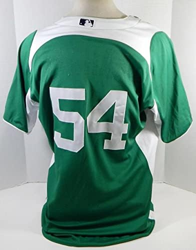 2013 Detroit Tigers Dixon Machado #54 Jogo emitido Green Jersey St Patricks 46 19 - Jogo usou camisas MLB