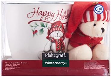 Pfaltzgraff Winterberry Porcelain caneca com urso empalhado -