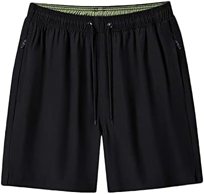 Shorts de ginástica masculinos, treino rápido de exercícios com bolsos com zípers shorts atléticos leves esportivos