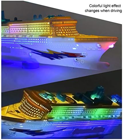 Brinquedo de barco de drfeify, brinquedo de barco de simulação abd com luzes, efeito sonoro, modelo de barco elétrico para crianças