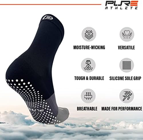 Soccer de meias de atleta puro - Soccer - Acessórios para meias de gripagem acolchoada não deslizante