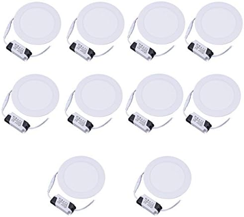 Ridgeyard 10x 12W 6 polegadas de 6 polegadas Round Round LED Painel de teto embutido Lâmpada de luz com driver6000-6500k, 80W equivalente