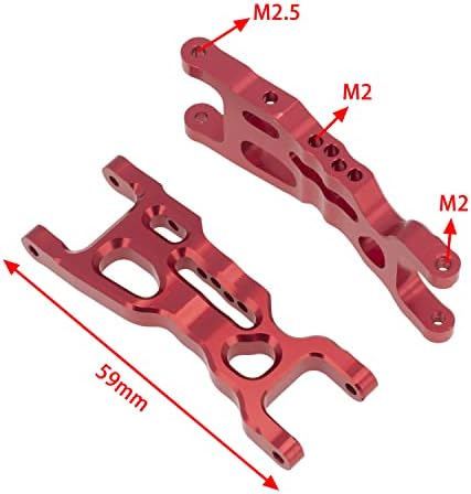 Dkky Aumumium Alloy CNC Braço de suspensão dianteiro e traseiro Conjunto para Losi 1/18 Mini-T 2.0 2WD Stadium RC Truck Carg Atualize peças