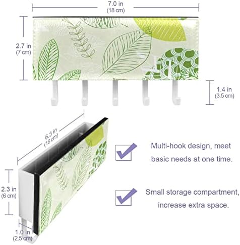 Ganchos de parede tfcocft, ganchos para pendurar, ganchos de parede adesivos, ganchos autônomos, padrão de folhas verdes de