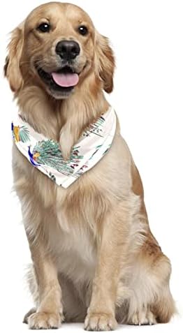 Cachorro bandana lenço de cachorro lenço de cachorro triangular macio bibs cachecol de cachecol personalizado acessórios para cuteiras para cães grandes e extras - 2 embalagem de aquarela peocock retro