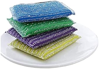 Zukeehm esponja 4pcs metal esponjas abrasivas escova de esponja de limpeza de cozinha para panelas e frigideiras Ferramentas