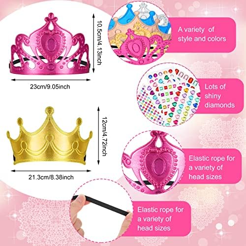 Coroas de espuma de 160 peças definidas para crianças incluem 80 peças Princess Tiaras Crowns e 80 peças Jóias de cristal