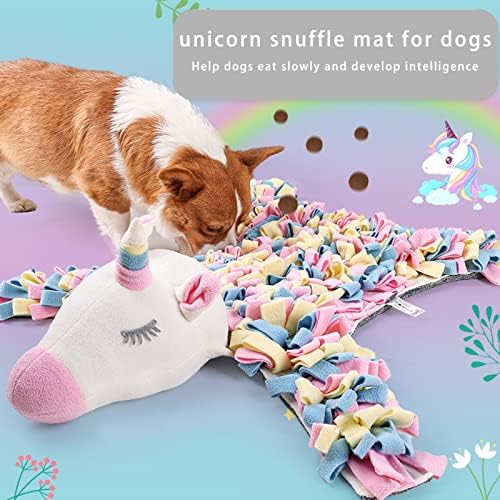 Belof Snuffle tapetes Voz, unicórnio para forragear brinquedo de forrageamento exclusivo e macio tapete para cães Tream alívio