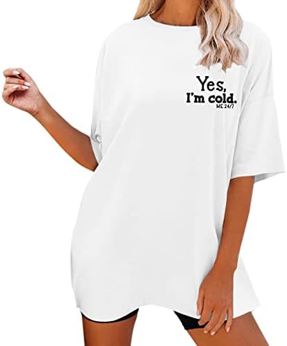 Roupas de tamanho grande para mulheres, letra engraçada impressão gráfica de manga curta camiseta casual camiseta feminina